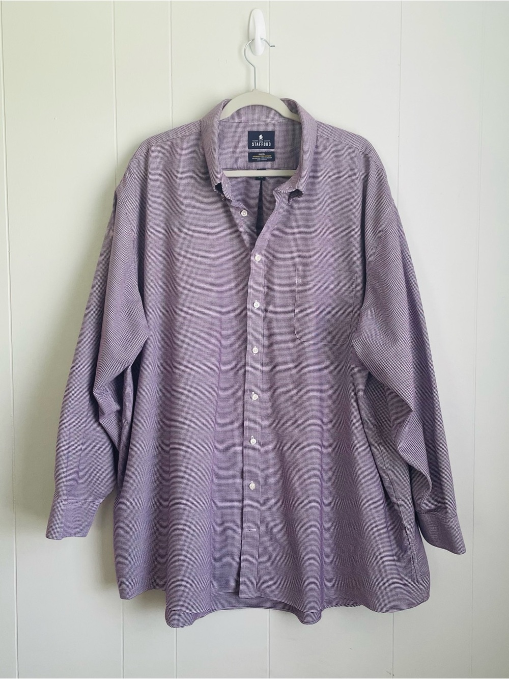 Stafford Men's Purple Button-Up Dress Shirt